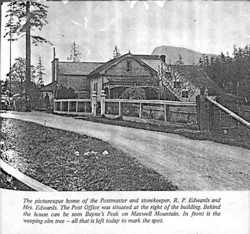 Le magasin, le bureau de poste et le domicile de Mme.  et Mr. R.P. Edwards 