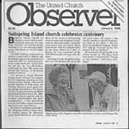 Une page du <I>United Church Observer</I>, Janvier 1988