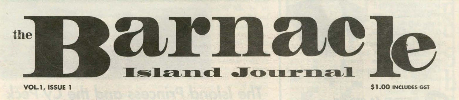 Barnacle newspaper first issue masthead