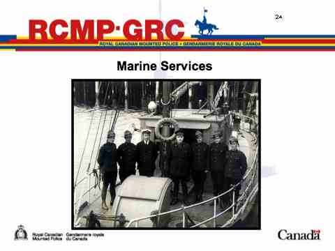 60 Years of RCMP History image from the presentation of Sgt. Danny Wallis RCMP