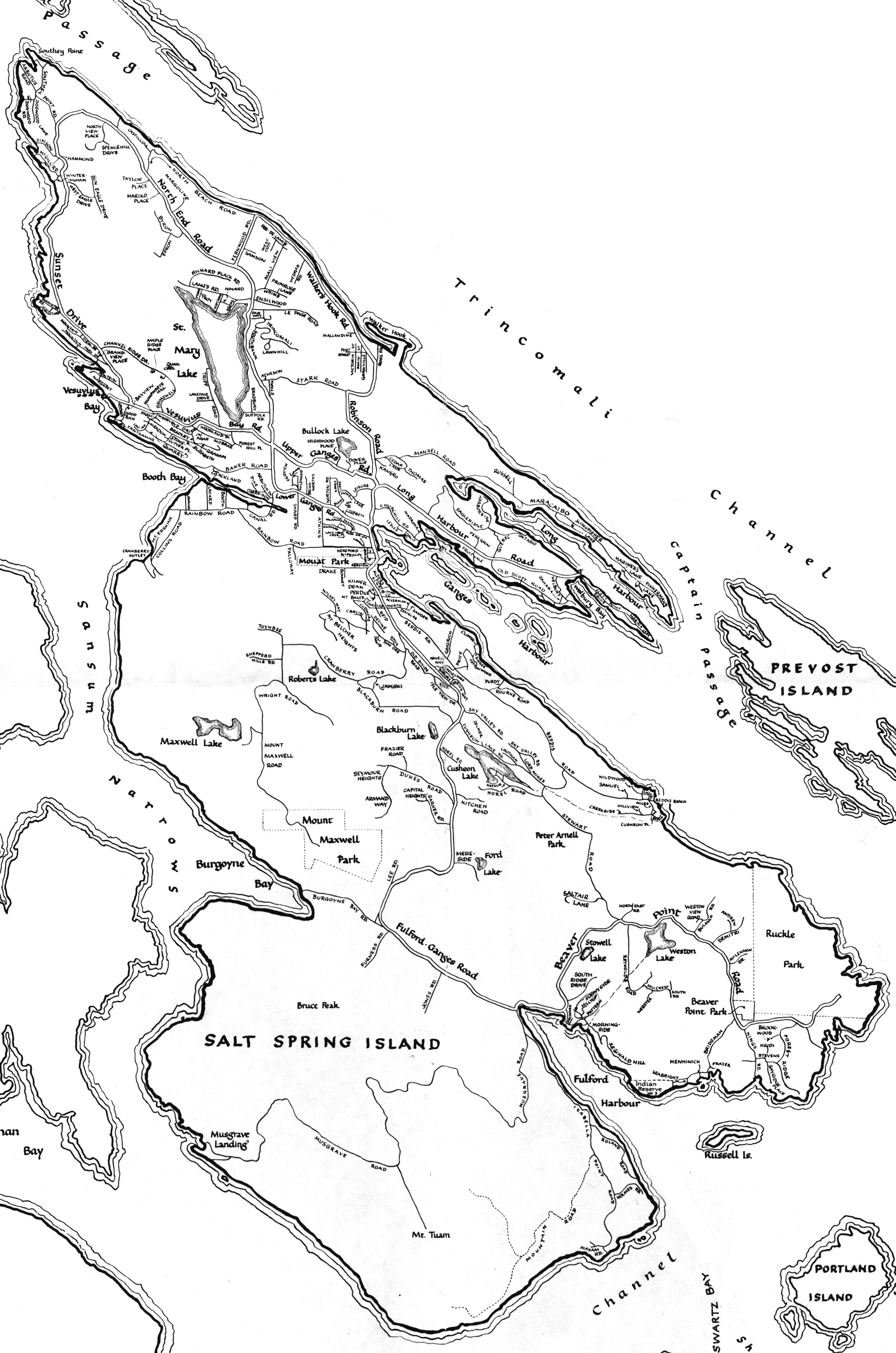 Map of Japanese Canadian Presence on Salt Spring before World War Two