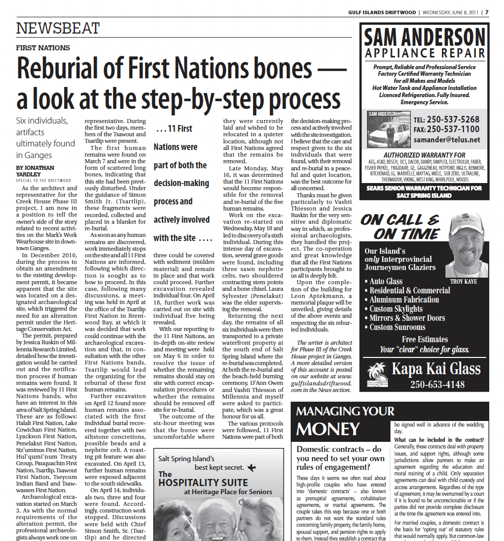 screenshot of Jonathan Yardley Driftwood article 6 June 2011